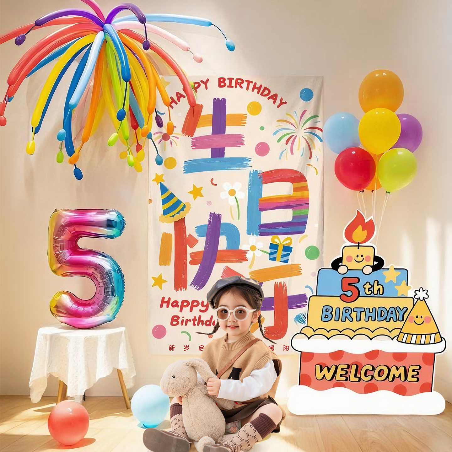 多巴胺生日画布氛围装饰场景布置