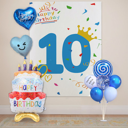 生日快乐背景数字海报挂布