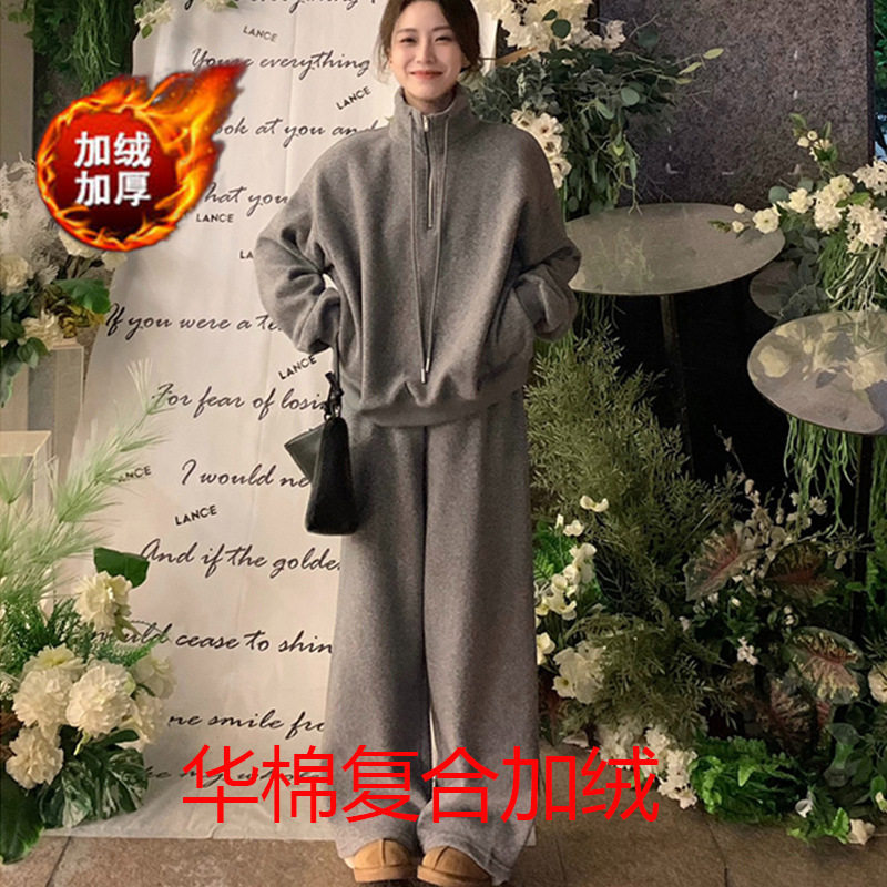 美式慵懒风chic韩系休闲卫衣套装女早秋2025东大门运动卫裤