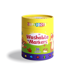 可水洗锥头水彩笔12色套装宝宝幼儿园安全无毒不脏手36色彩笔24色儿童小学生水溶性美术专用绘画画可擦涂鸦笔