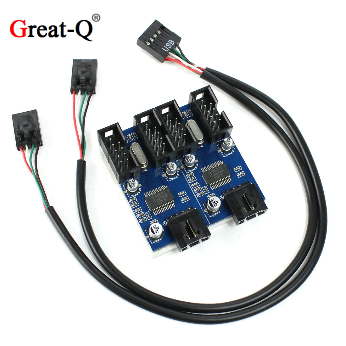 主板usb倍增器2口9pin转接卡