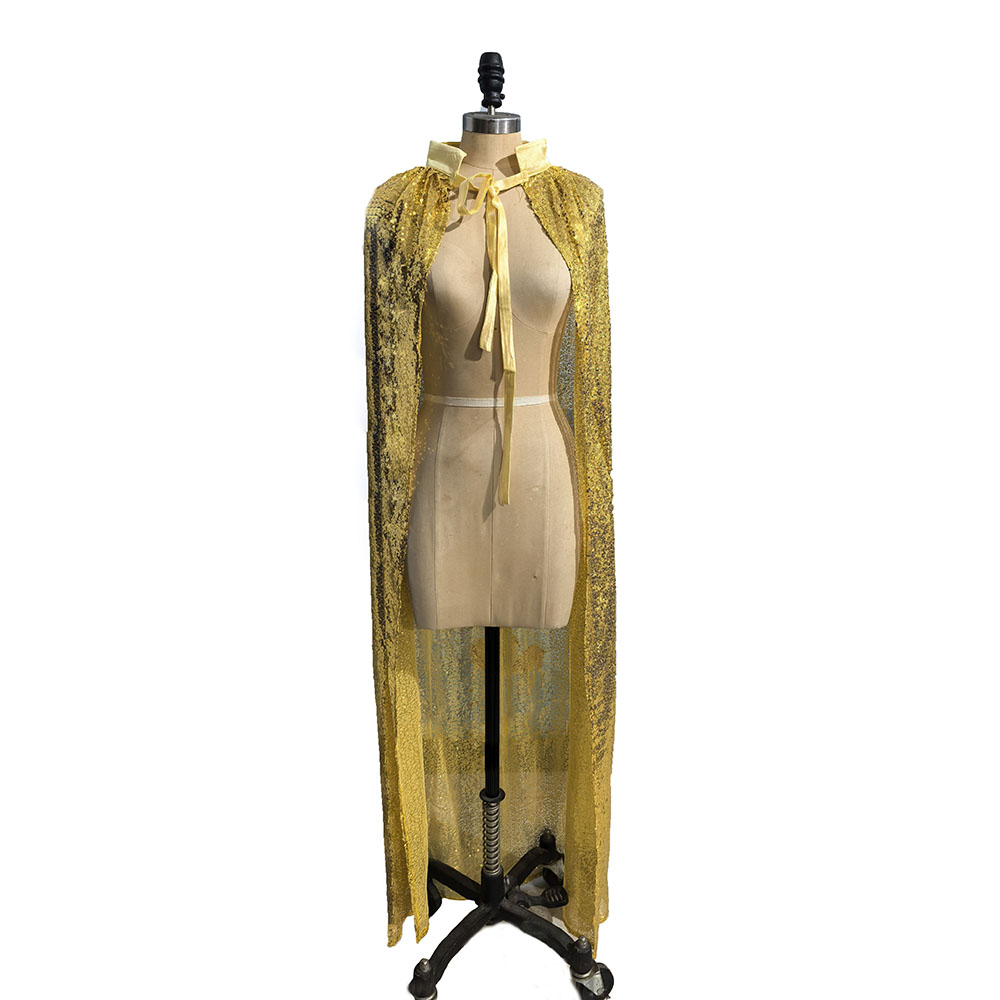 新中式金色立领披风爱莎公主亮片披肩万圣节斗篷成人演出服斗篷袍