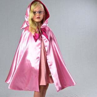 万圣节cos小魔女双面短款披风斗篷尖帽系带披肩女童公主双色斗篷