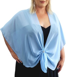 纯色雪纺披肩外出旅游拍照摄影薄外套 女士短款 2023年春季 简约风格