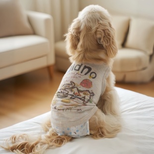 Midno（宠物款）夏薄款透气狗狗衣服防掉毛美卡雪纳瑞涂鸦背心