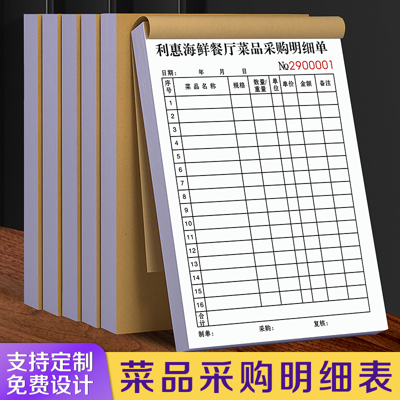 酒店厨房菜品采购明细表