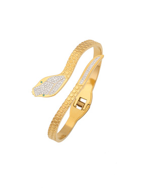 法国portney bell【】满钻蛇形手镯 锆石花朵手饰 欧美时尚b544