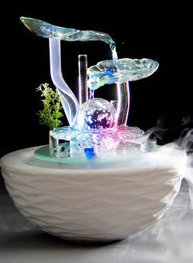 乔迁送礼流水桌面摆设陶瓷装饰品