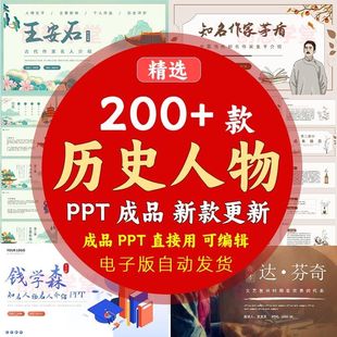 历史人物介绍ppt成品课件古代近代名人作家诗人生平事迹简介传记