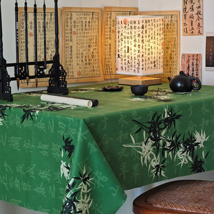 古典雅致布艺轻奢长方形正方台布餐桌布茶几 古风桌布中国风新中式