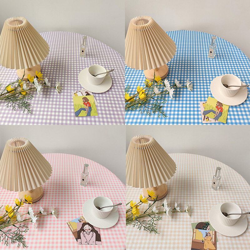 网红ins风格子碎花垫碎花桌布