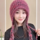 手工帽流苏辫子帽子2025秋冬女保暖护耳包头帽加绒加厚针织毛线帽