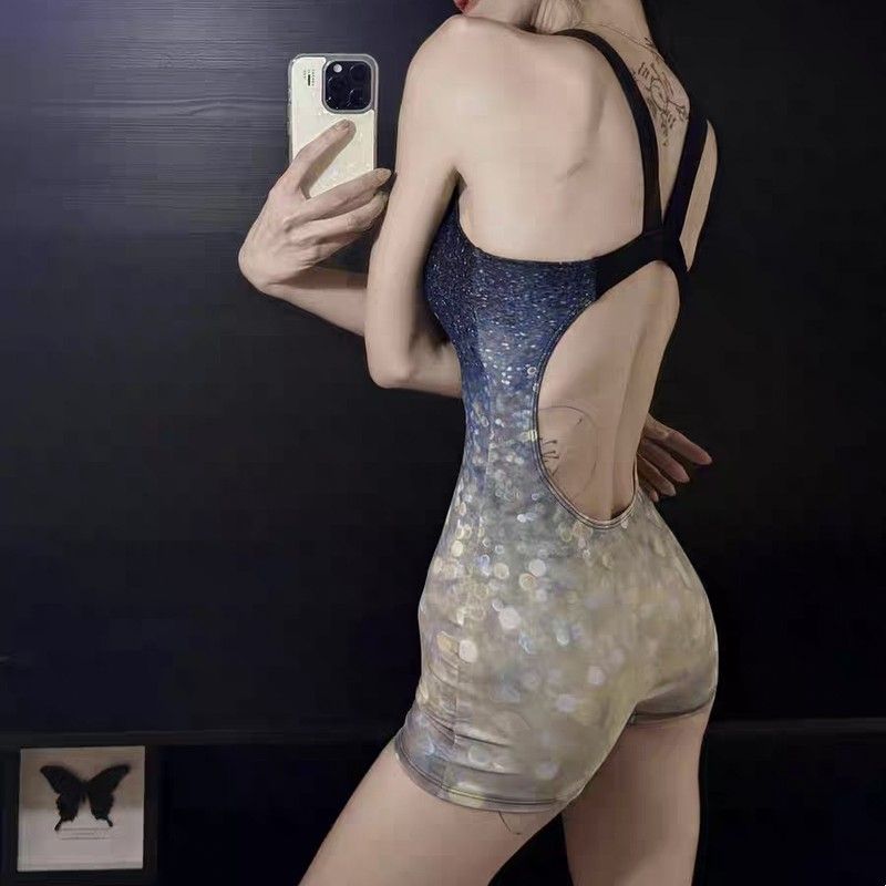 【漫天星辰平角】泳衣女款高级感游泳馆专用竞速连体平角游泳衣女图片