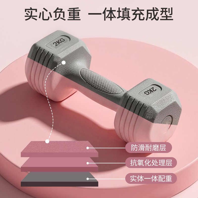慧博哑铃女士健身家用器材儿童瑜伽女壶铃式练臂肌包胶男士小哑铃图片