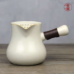 侧把陶瓷烤茶罐公道杯可干烧加热围炉煮茶大容量粗陶泡茶壶罐罐茶