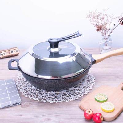 不锈钢锅盖炒锅锅盖耐高温玻璃盖子圆型加厚28cm锅盖32cm炒锅盖大