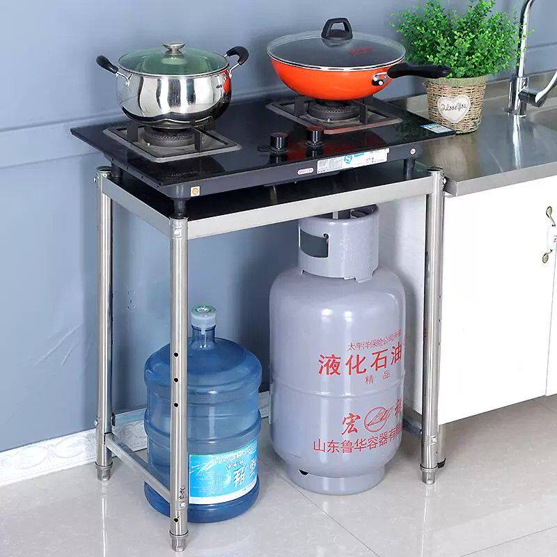 厨房不锈钢置物架单层架微波炉架一层烤箱架菜架锅架碗架收纳架子