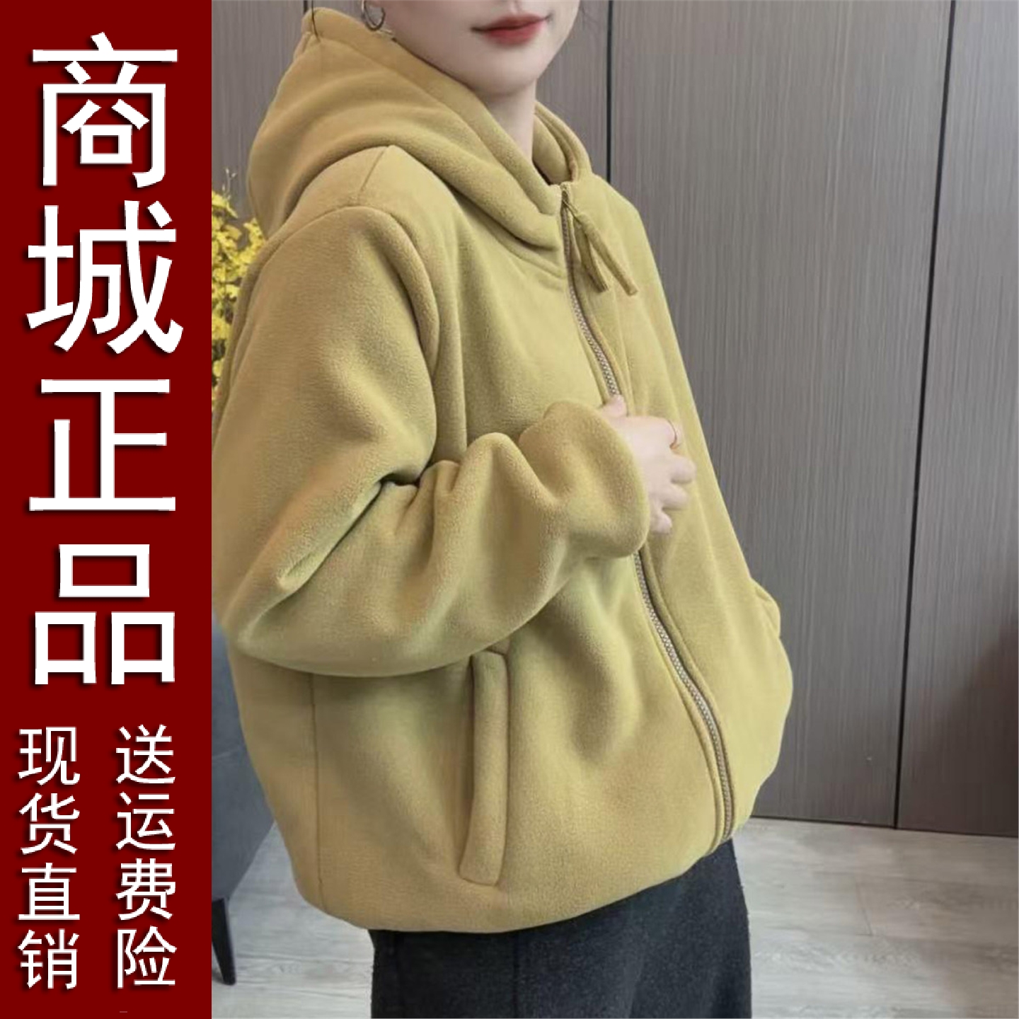 正品好货冬季新款女士衬衫时尚连帽休闲奥粒绒外套百搭保暖舒适减