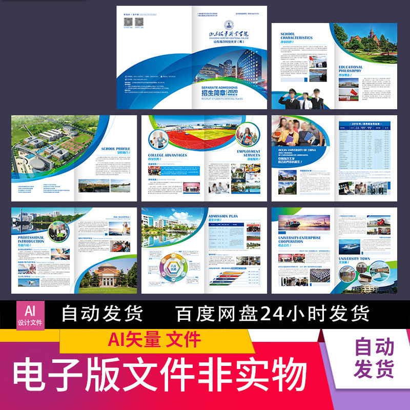 招生简章招生画册企业画册现代画册招生折页大学招生简章素材模板