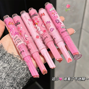 花园固体口红玻璃唇低饱和浅色系透明粉唇部亮粉打底色伪素颜唇蜜