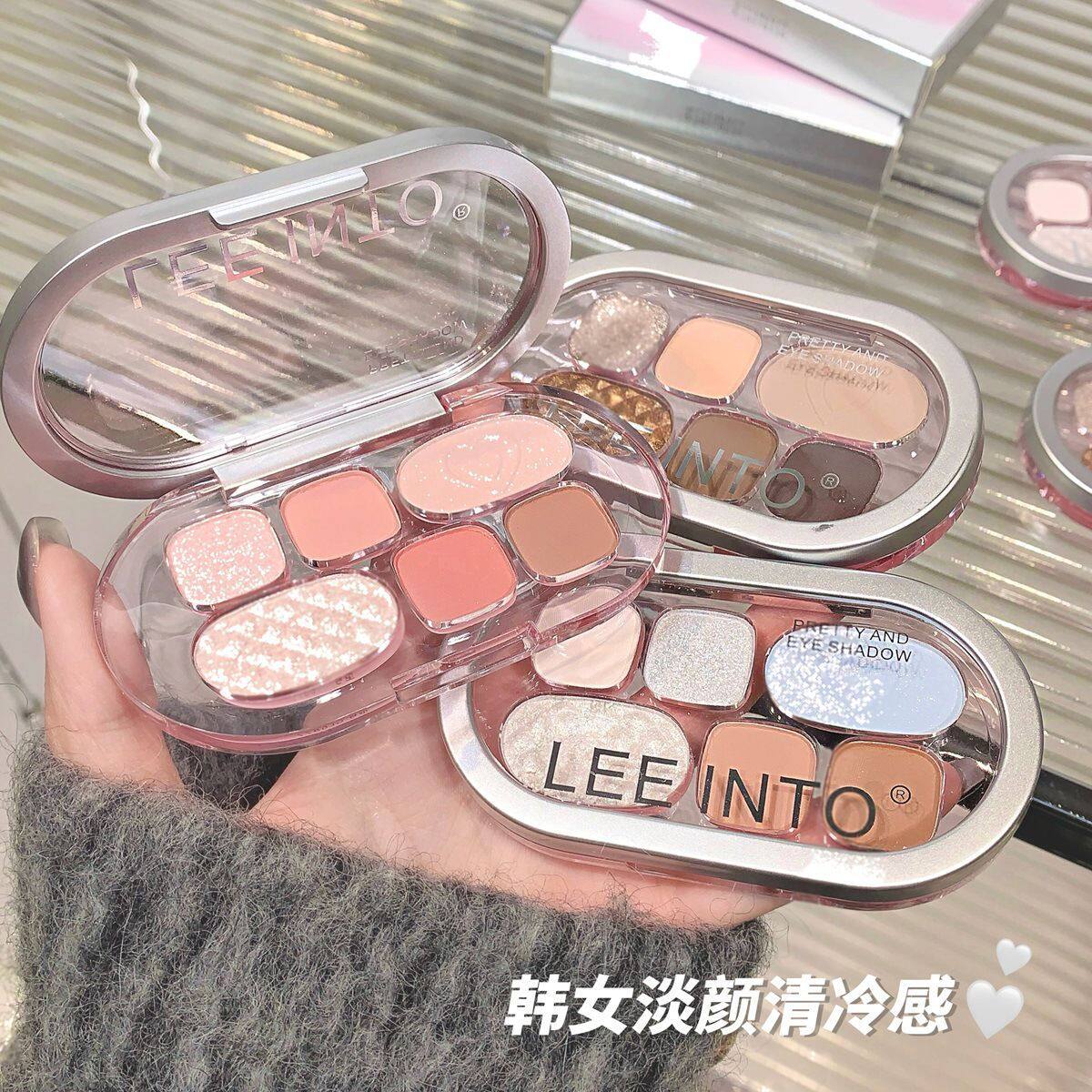 细闪韩女淡颜清冷感眼影盘多色系平价粉质细腻哑光珠光提亮眼部