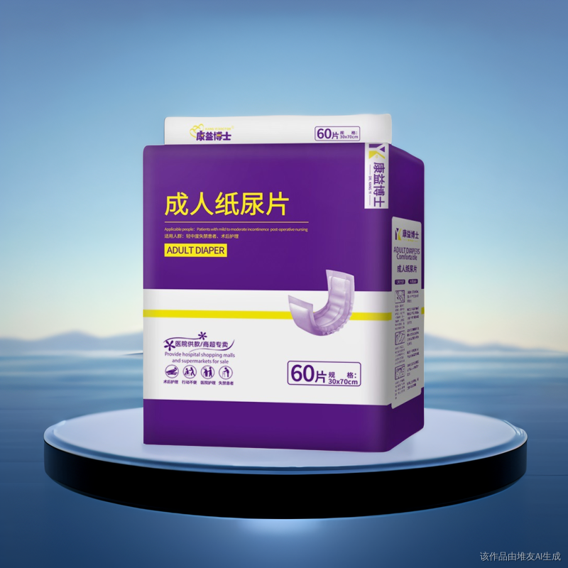 康益博士瘫痪老人卧床病人纸尿片直条型大包装老年人尿不湿60片