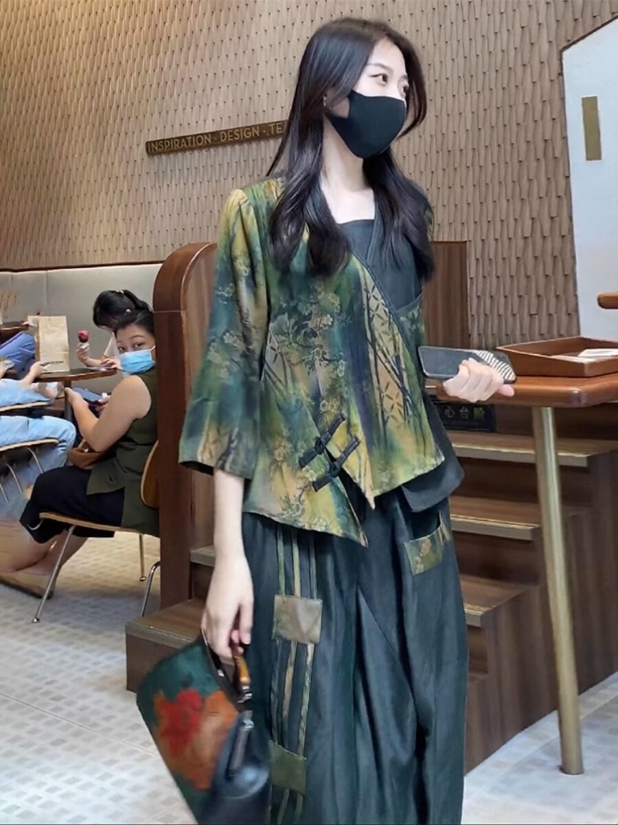 服成人女新中式马面裙香云纱连衣连衣裙