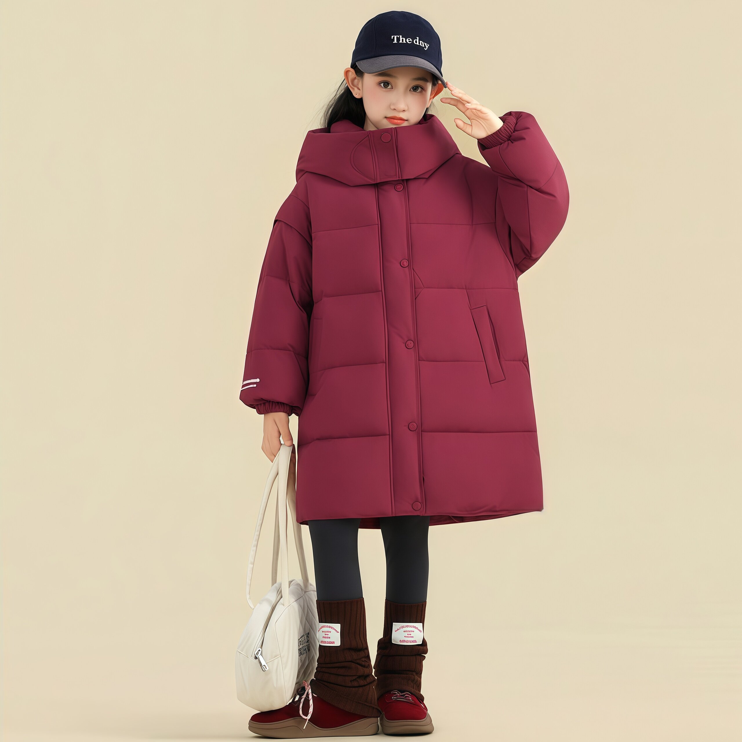 女童羽绒服冬季2026新款中大童宽松洋气棉衣女孩中长款棉服棉袄