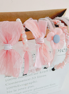 蝴蝶结公主风女童碎发神器发饰宝宝可爱超仙压发头箍儿童发箍发卡