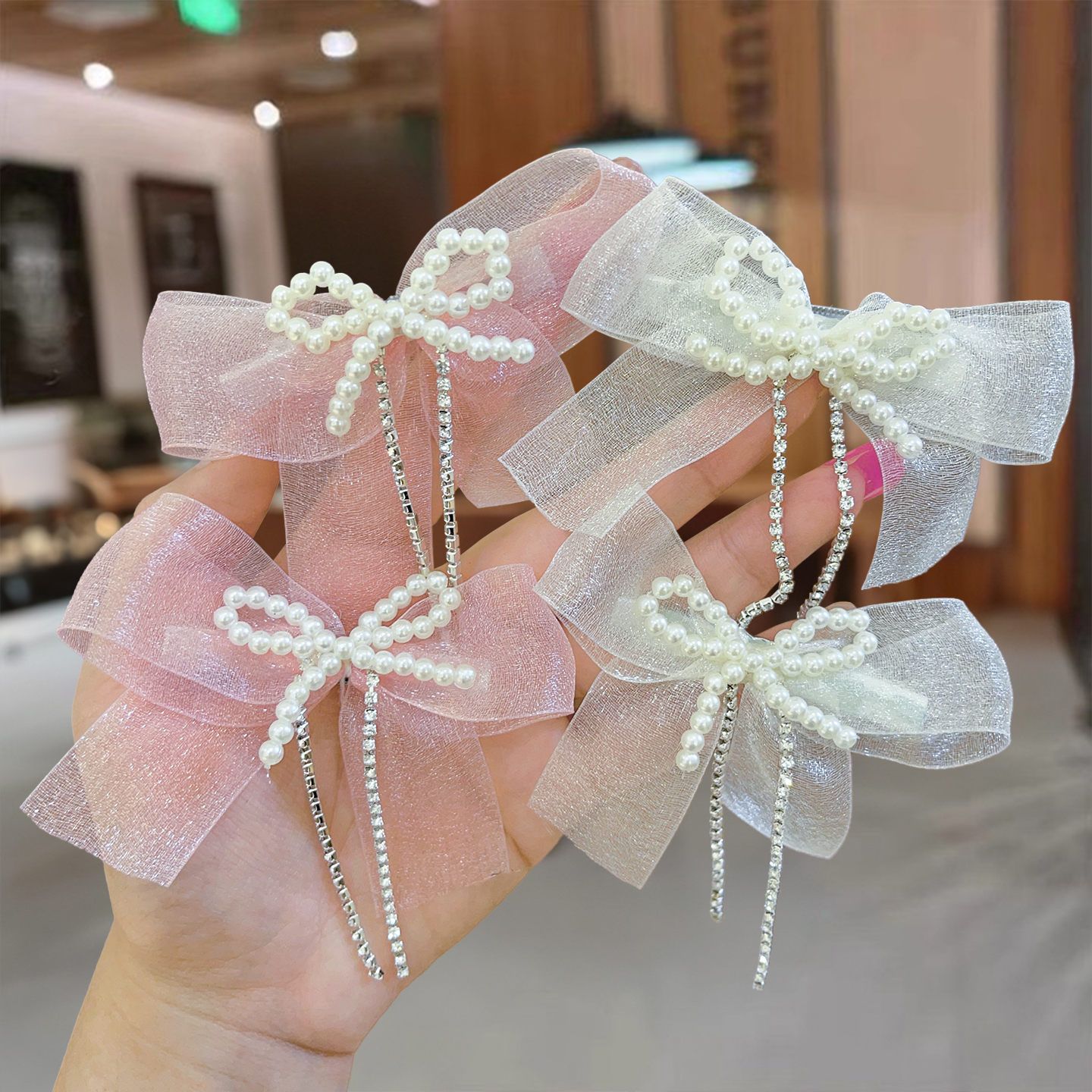 女童蝴蝶结发夹鸭嘴夹儿童碎发夹