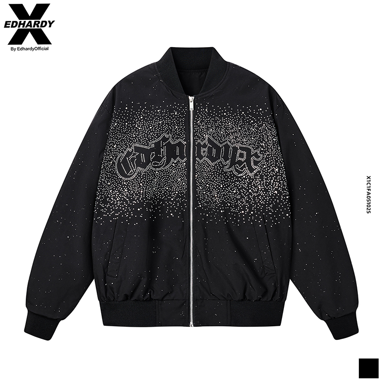 Ed Hardy X外套新款潮流烫钻男女同款棒球领夹克外套X1C1FA051025