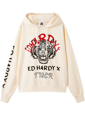 EdHardyX男女同款带帽圆领卫衣