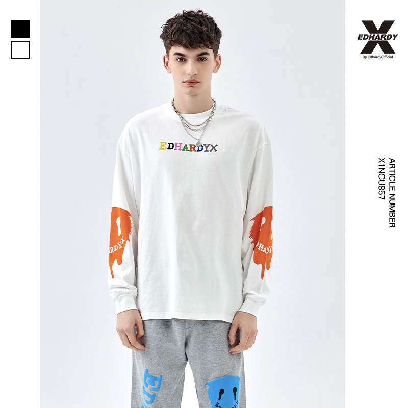 EdHardyX笑脸印花基础男女长袖款