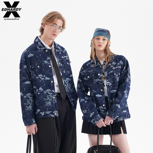 100%棉烫钻潮流男女同款 X新款 牛仔夹克外套X1B3NV129331 Hardy