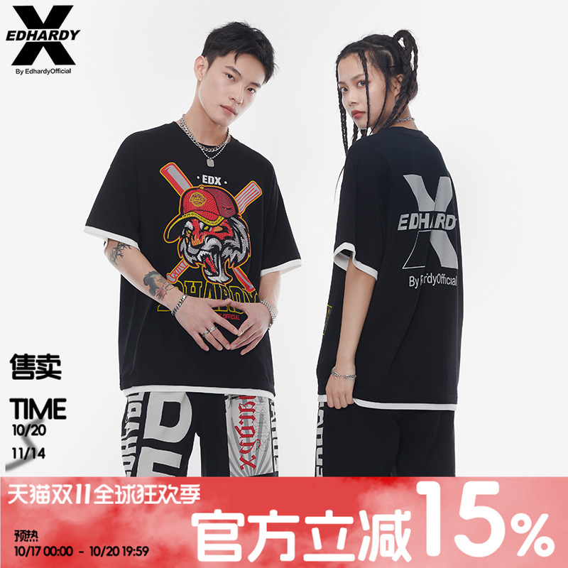 EdHardyX男女同款圆领短袖T恤