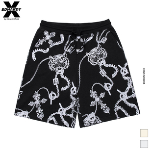 夏季 裤 满印老虎头锁链TATTOO款 男女同款 子潮 短裤 EdhardyX2025新款
