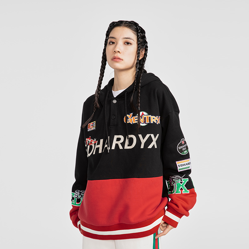 EdHardyX男女同款宽松连帽卫衣