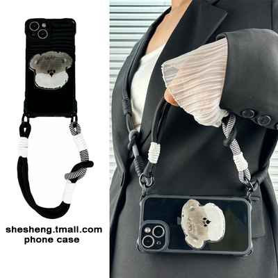 适用一加狗狗支架斜挎挂绳手机壳