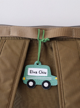 Mengdodo 幼儿园小学刺绣名字定制挂件护照行李箱书包名字挂牌