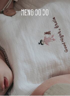 mengdodo宝宝姓名定制卡通纯棉纱布新生儿防踢被婴儿春夏儿童爬服