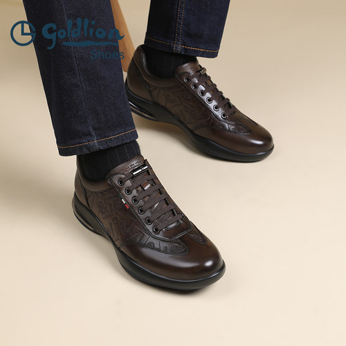 金利来男鞋气垫款户外休闲真皮鞋