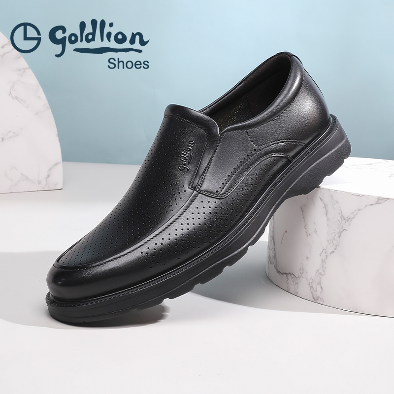 金利来冲孔商务休闲皮鞋乐福鞋男