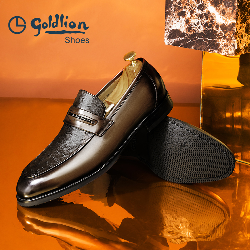 金利来男鞋商务柔软一脚蹬乐福鞋