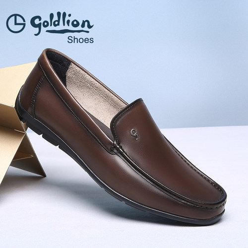 金利来男鞋擦色休闲透气豆豆鞋男