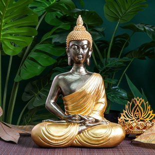 泰式风格摆件释迦摩尼佛客厅玄关供奉装饰东南亚风情餐厅会所软装