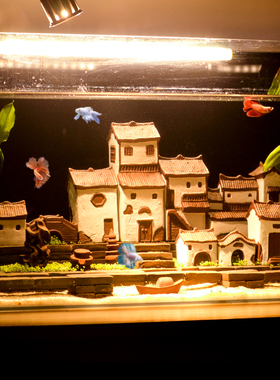 创意鱼缸陶瓷摆件装饰