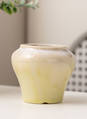 多肉花盆陶瓷流釉手绘耐用精致桌面装饰创意个性造型透气窑变可爱