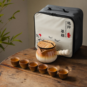 罐罐壶户外便携包包围炉煮茶炭火创意侧把壶烤奶罐家用粗陶耐高温