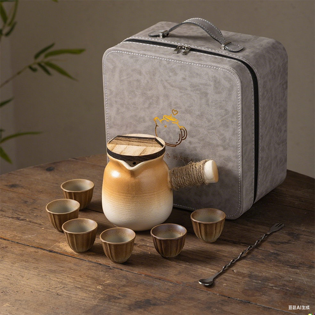 罐罐壶侧把壶烤奶罐家用粗陶耐高温围炉煮茶炭火创意户外便携包包