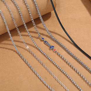 国潮白铜的新中式珐琅烧彩如意祥云链龙骨链珍珠配链diy饰品系列